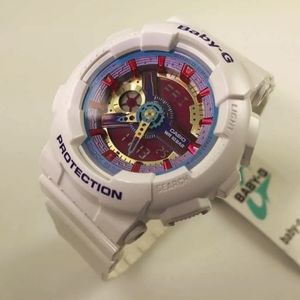 Casio Baby-G Womens Watch BA112-7A BA-112-7ADR Digital-Analog White Neon